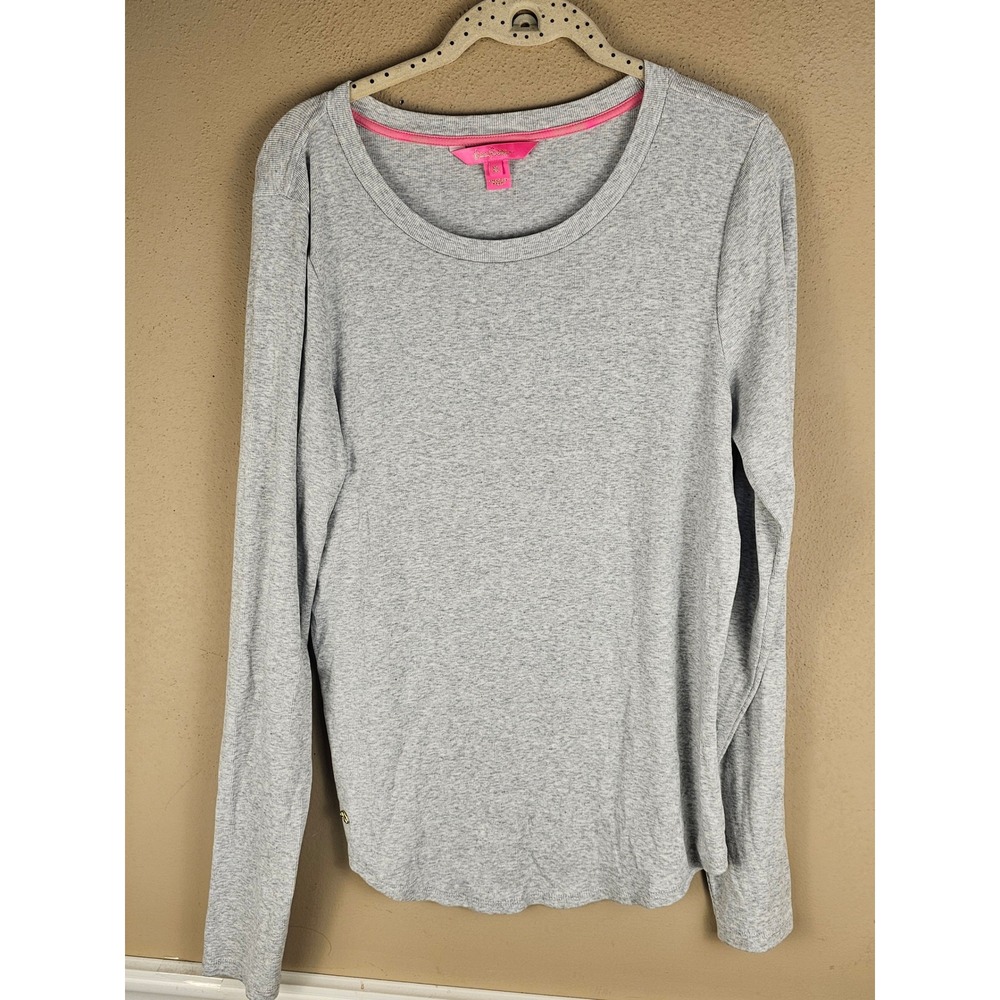 Lilly Pulitzer Womens Gray Long Sleeve Baldwin Shirt Top XL